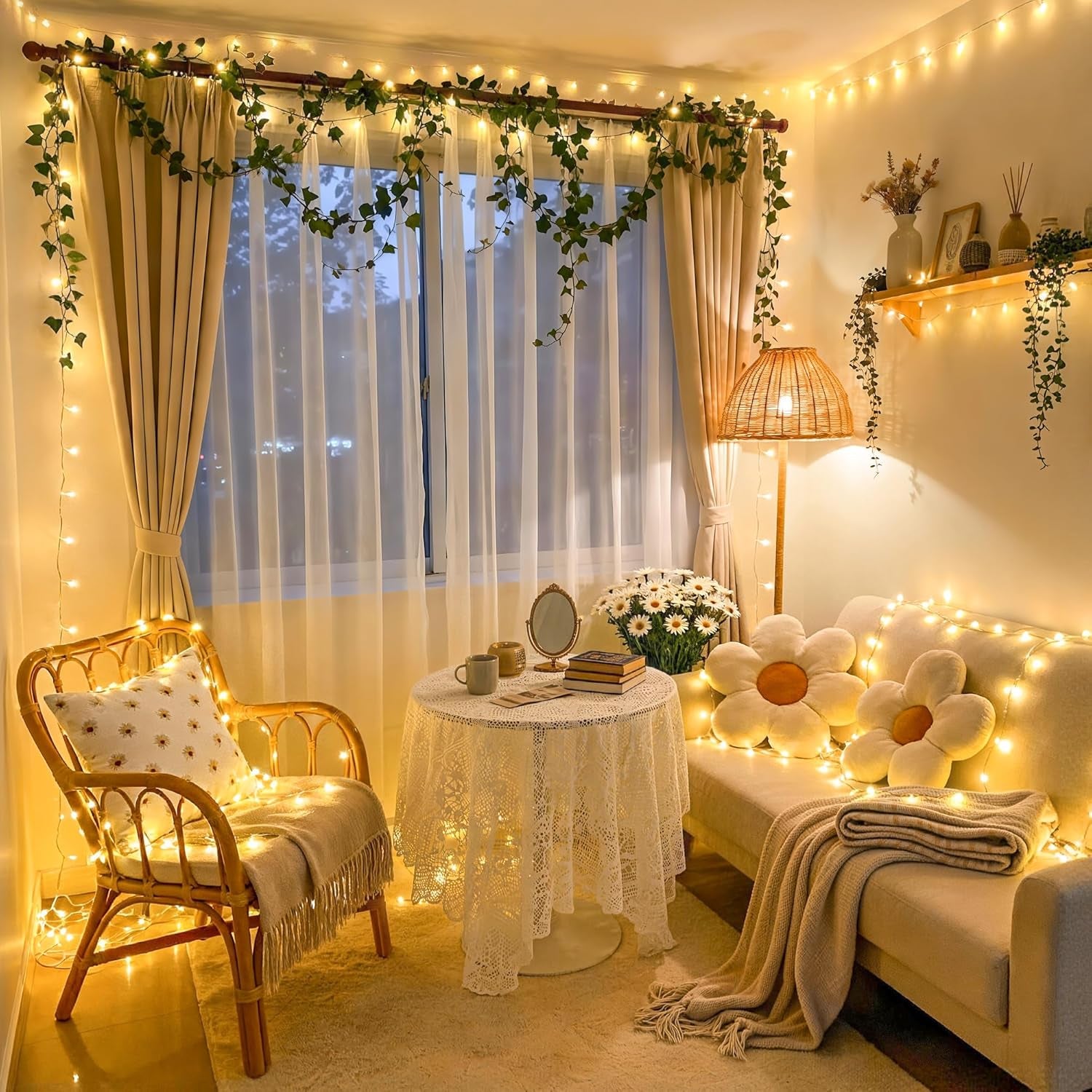 168FT 600 LED Christmas Lights Outdoor Waterproof Clear Wire Indoor String Lights for outside Warm White Christmas Tree Lights Plug in for Bedroom Wedding Party Valentines Decor