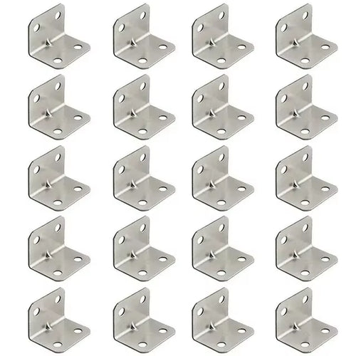 20Pcs Angle Iron Board Table, Chair, Cabinet, Wardrobe, Fixed Connector, 90-Degree Angle Iron Plate Bracket