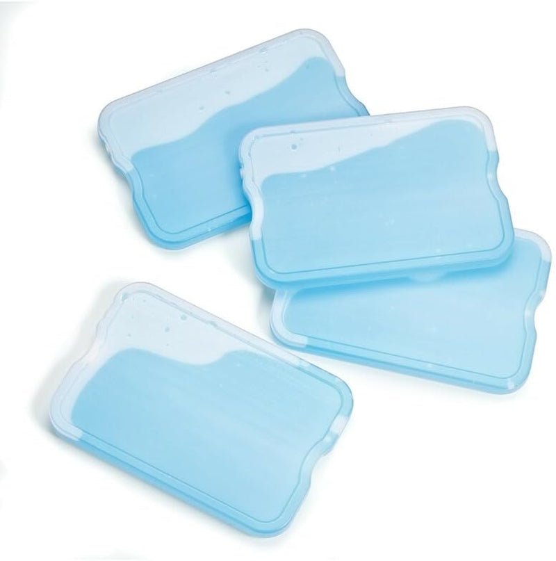 Cool Coolers by  4 Pack XL Slim Ice Packs, Quick Freeze Space Saving Reusable Ice Packs for Lunch Boxes or Coolers, Blue, 239ICE, 4 Count (Pack of 1)