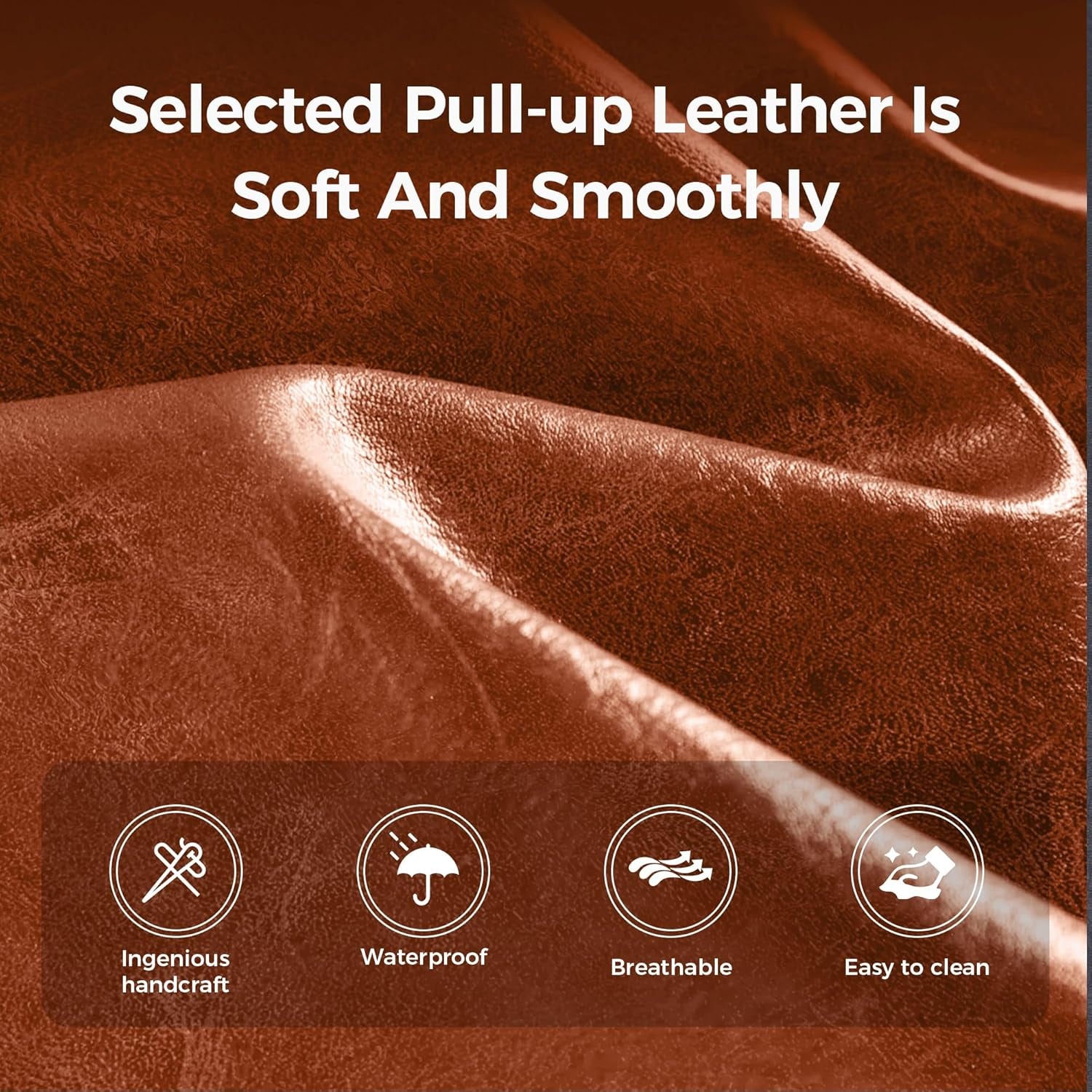 Counter Height 24" Bar Stools Set of 2 for Kitchen Counter Backless Modern Barstools Industrial Upholstered Faux Leather Stools Farmhouse Island Chairs, (24 Inch, Brown)