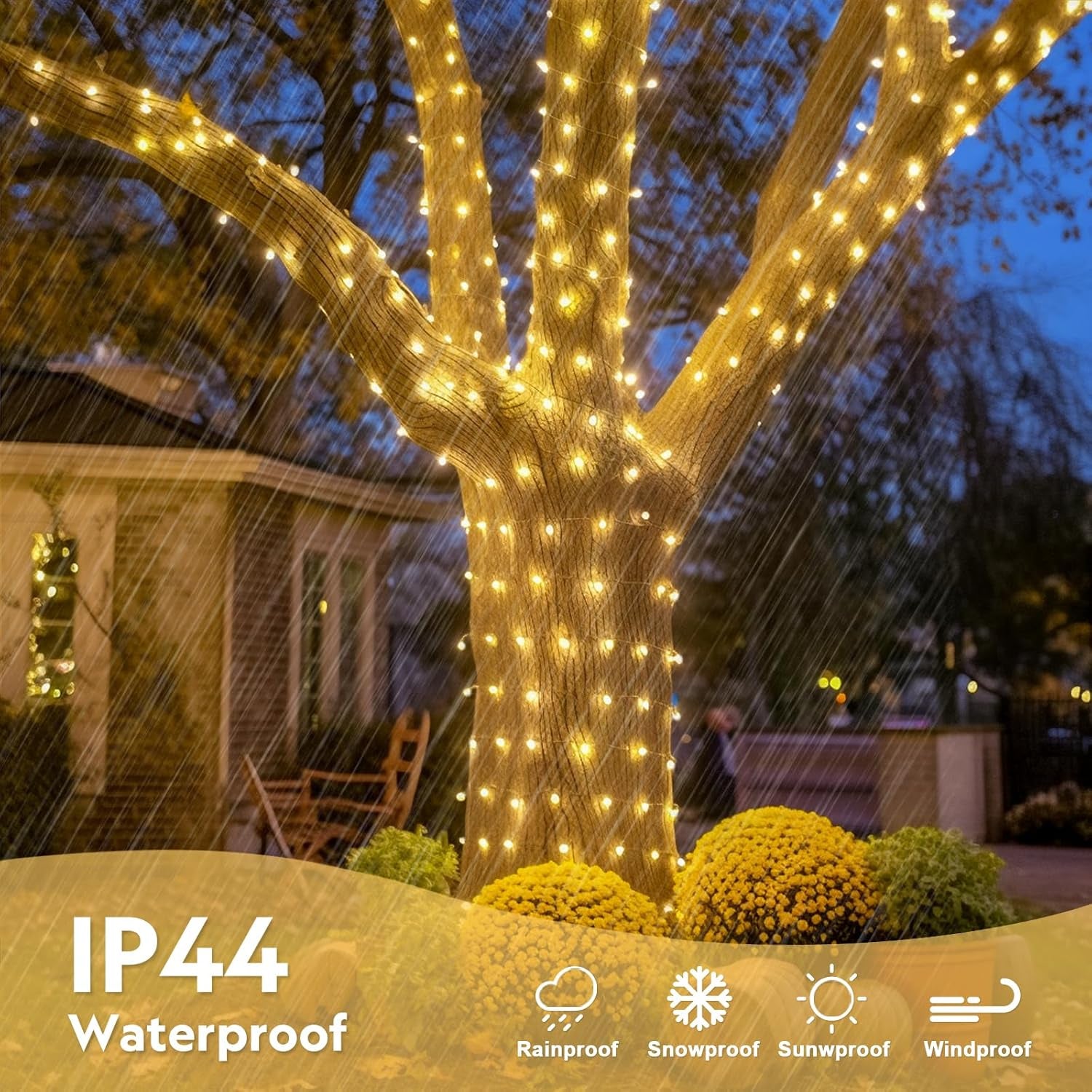 168FT 600 LED Christmas Lights Outdoor Waterproof Clear Wire Indoor String Lights for outside Warm White Christmas Tree Lights Plug in for Bedroom Wedding Party Valentines Decor